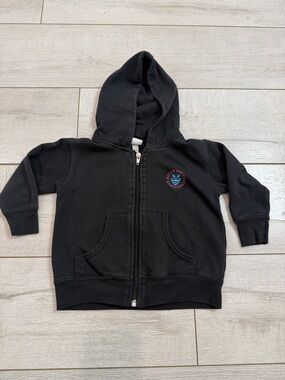 Santa Cruz Kids Zip Hoodie Size 2 Black Screaming Hand Sweatshirt